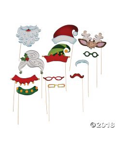 Santa & Elf Costume Photo Stick Props