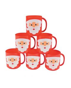 Santa Face Plastic Mugs