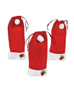 Santa Hat Drawstring Bags