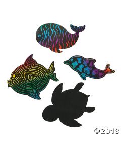 Sea Life Magic Color Scratch Shapes