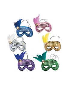 Sequin and Feather Mardi Gras Masks