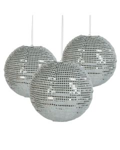 Sequined Silver Hanging Paper Lantern
