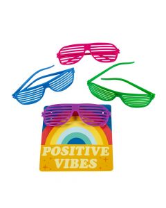 Shutter Glasses with Positive Vibes Card - 12 Pc.