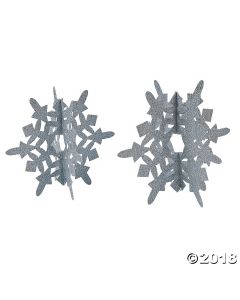 Silver Glitter Snowflake Centerpiece