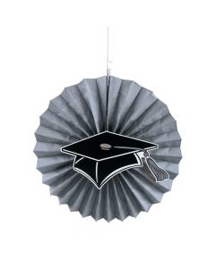 Silver Graduation Hanging Fans with Icons