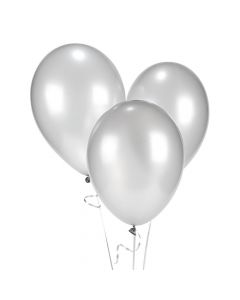 Silver Metallic 11" Latex Balloons