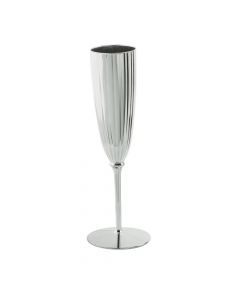 Silver Metallic Plastic Champagne Flutes