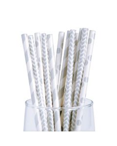 Silver Paper Straw Assortment