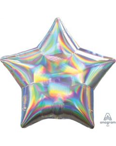 Silver Star Holographic Iridescent Balloon