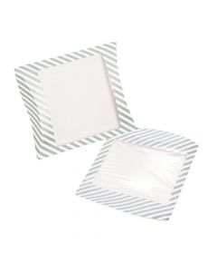 Silver Stripe Pillow Boxes with Window