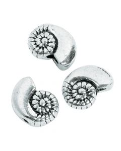 Silvertone Shell Spacer Beads - 9mm