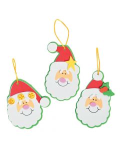 Simple Santa Christmas Ornament Craft Kit - Makes 12