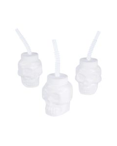 Skull Molded Cups with Straws