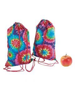 Small Colorful Tie-Dyed Drawstring Bags