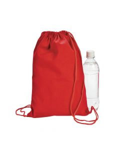 Small Red Canvas Drawstring Backpacks