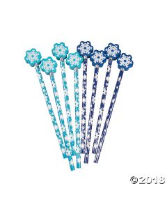 Snowflake Pencils with Eraser Topper