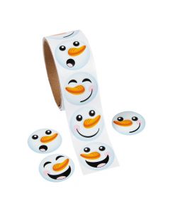 Snowman Face Roll of Stickers