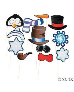 Snowman & Penguin Photo Stick Props