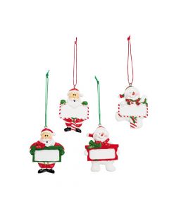 Snowman and Santa Personalized Christmas Ornaments