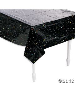 Space Party Stars Plastic Tablecloth