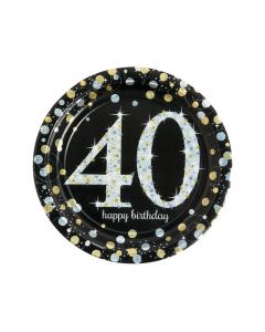 Sparkling Celebration 40th Birthday Paper Dinner Plates
