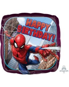 Square Spiderman Happy Birthday Balloon
