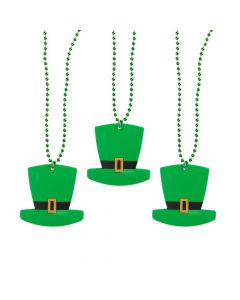 St. Patrick’s Day Beaded Necklaces with Jumbo Hat Charm