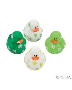 St. Patrick's Day Mini Shamrock Rubber Duckies