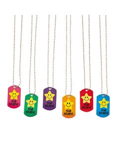 Star Student Dog Tag Necklaces