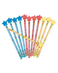 Star Student Pencils with Eraser Top