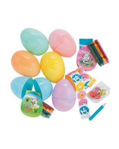 Stationery-Filled Jumbo Pastel Plastic Easter Eggs