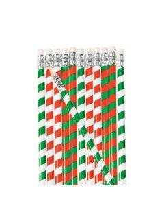 Striped Candy Cane Pencils