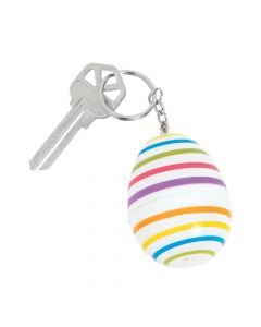 Striped Plastic Easter Egg Keychains