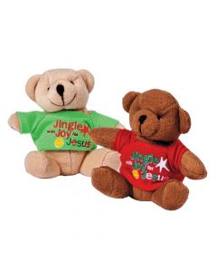 Stuffed Bears with Jingle with Joy for Jesus Shirts
