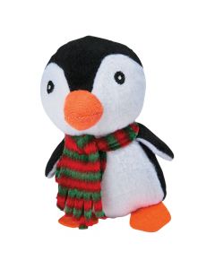 Stuffed Penguins with Plaid Scarf