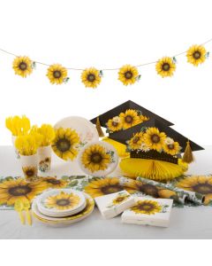 Sunflower Graduation Party Tableware Kit for 24 Guests