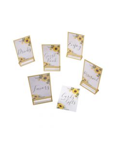 Sunflower Wedding Table Signs and Frames Set