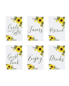 Sunflower Wedding Table Signs