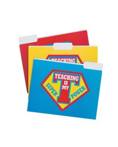 Superhero Teacher File Folders