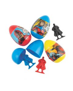 Superhero Toy-Filled Plastic Easter Eggs - 12 Pc.