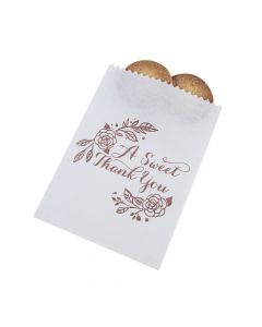 Sweet Thank You Rose Gold Foil Paper Treat Bags