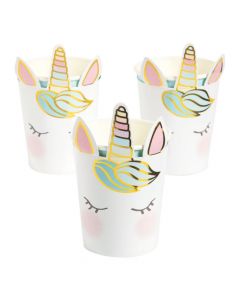 Talking Tables We Heart Unicorns Face Paper Cups