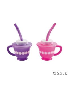 Tea Party Novelty Cups with Straws