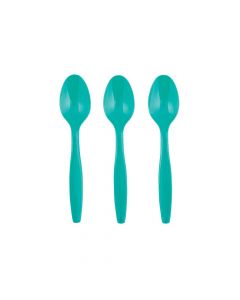 Teal Lagoon Plastic Spoons