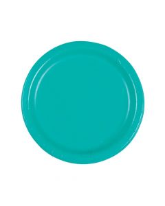 Teal Lagoon Round Dinner Paper Plates