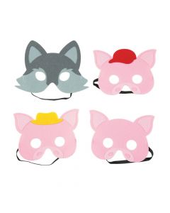 Three Little Pigs and Big Bad Wolf Masks