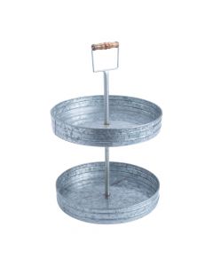 Tiered Galvanized Metal Serving Tray