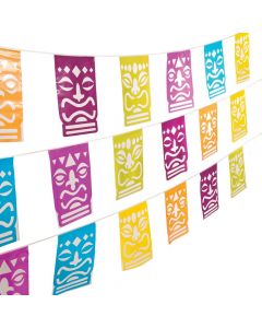 Tiki Cutout Plastic Pennant Banner