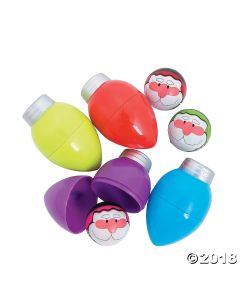 Toy-filled Christmas Light Bulbs