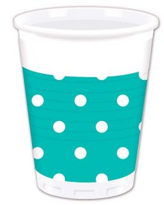 Turquoise Dots Plastic Cup
